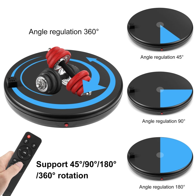 PULUZ 45cm Remote Control Adjusting Speed Rotating Turntable Display Stand with Power Socket, Black, Load 100kg(EU Plug) - free shipping - PMC TechLife - Order now!