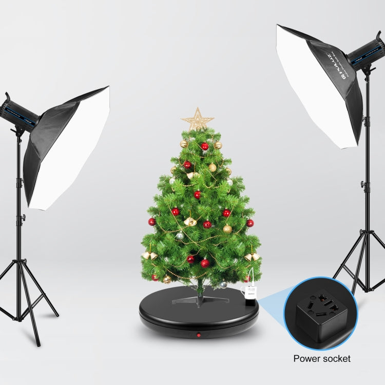 PULUZ 45cm Remote Control Adjusting Speed Rotating Turntable Display Stand with Power Socket, Black, Load 100kg(EU Plug) - free shipping - PMC TechLife - Order now!