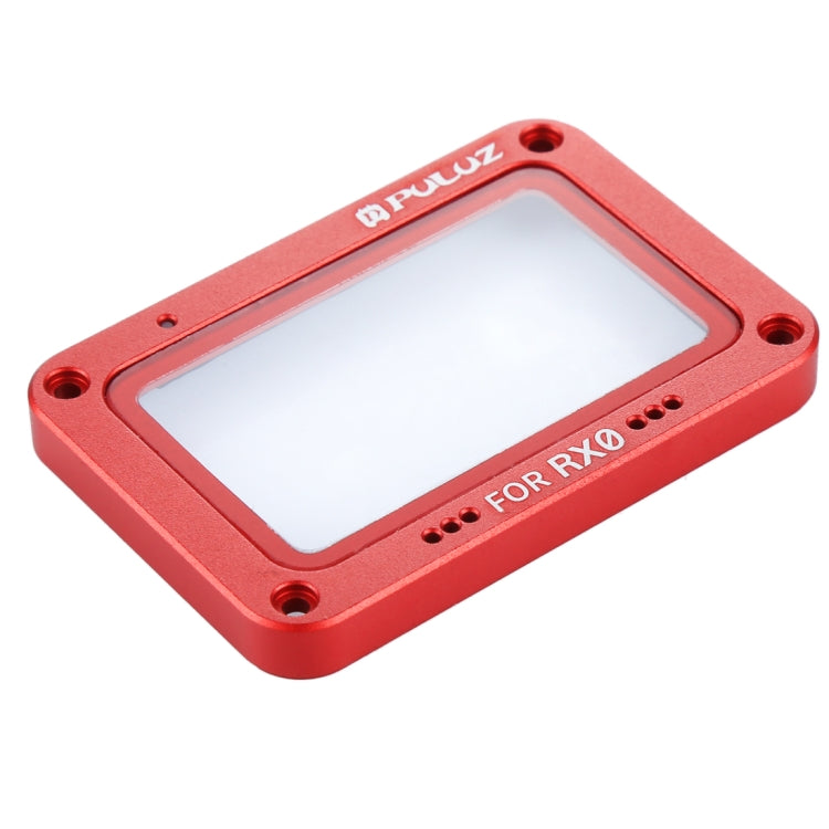 PULUZ Aluminum Alloy Flame + Tempered Glass Lens Protector for Sony RX0 / RX0 II, with Screws and Screwdrivers(Red) - Lens Cover by PULUZ | Online Shopping South Africa | PMC Jewellery | Buy Now Pay Later Mobicred