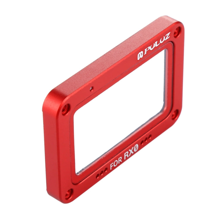 PULUZ Aluminum Alloy Flame + Tempered Glass Lens Protector for Sony RX0 / RX0 II, with Screws and Screwdrivers(Red) - Lens Cover by PULUZ | Online Shopping South Africa | PMC Jewellery | Buy Now Pay Later Mobicred