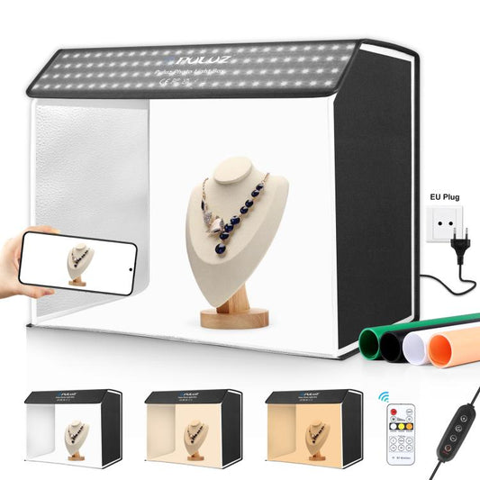 PULUZ Photo Studio Light Box Portable 60 x 40cm Cuboid Photography Studio Tent Kit with 4 Color Backdrops (EU Plug) -  by PULUZ | Online Shopping South Africa | PMC Jewellery | Buy Now Pay Later Mobicred