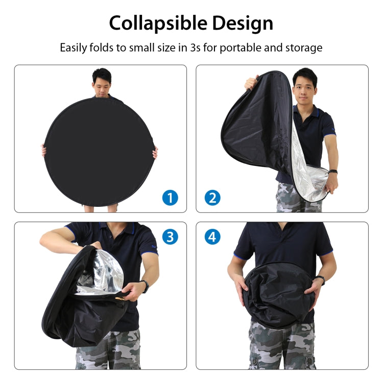PULUZ 110cm 5 in 1 (Silver / Translucent / Gold / White / Black) Folding Photo Studio Reflector Board -  by PULUZ | Online Shopping South Africa | PMC TechLife | Buy Now Pay Later Mobicred