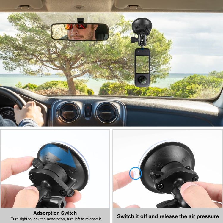 PULUZ 1/4 inch Magic Arm Suction Cup Mount (Black) - Helmet Mount by PULUZ | Online Shopping South Africa | PMC Jewellery | Buy Now Pay Later Mobicred