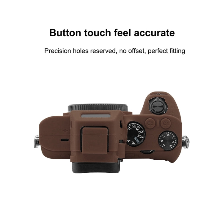 PULUZ Soft Silicone Protective Case for Sony ILCE-7MII / 7SMII / 7RMII(Coffee) - Protective Case by PULUZ | Online Shopping South Africa | PMC Jewellery | Buy Now Pay Later Mobicred