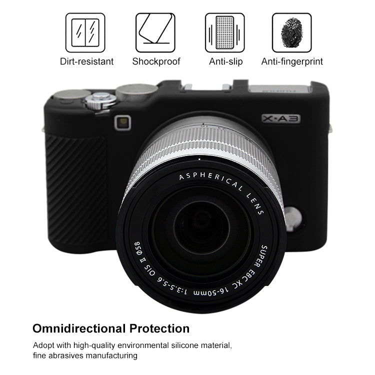 PULUZ Soft Silicone Protective Case for FUJIFILM X-A3 / X-A10(Black) - Protective Case by PULUZ | Online Shopping South Africa | PMC TechLife | Buy Now Pay Later Mobicred