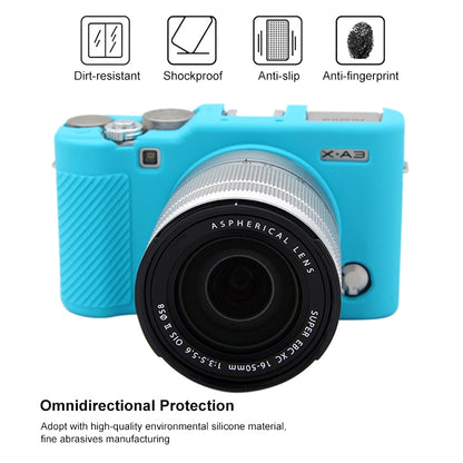 PULUZ Soft Silicone Protective Case for FUJIFILM X-A3 / X-A10(Blue) - Protective Case by PULUZ | Online Shopping South Africa | PMC Jewellery | Buy Now Pay Later Mobicred