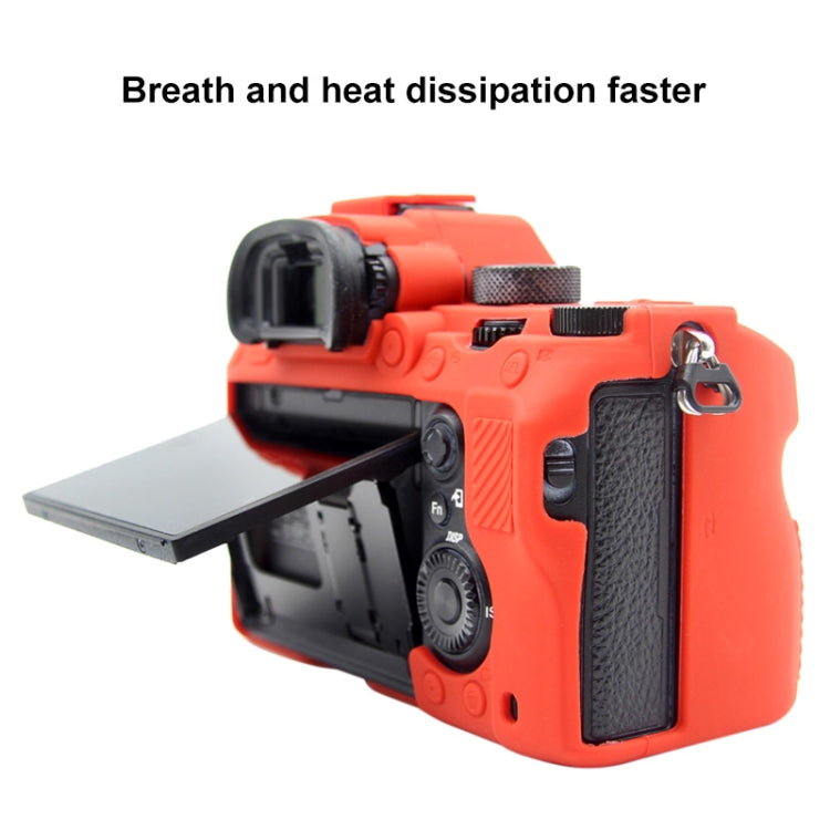 PULUZ Soft Silicone Protective Case for Sony A9 (ILCE-9) / A7 III/ A7R  III(Red) - Protective Case by PULUZ | Online Shopping South Africa | PMC TechLife | Buy Now Pay Later Mobicred