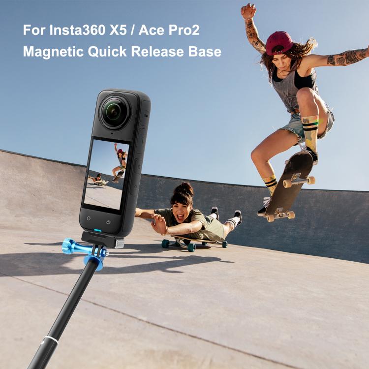 For Insta360 X5 / Ace Pro / Ace Pro 2 PULUZ Magnetic Quick Release Base Mount (Black) - free shipping - PMC TechLife - Order now!