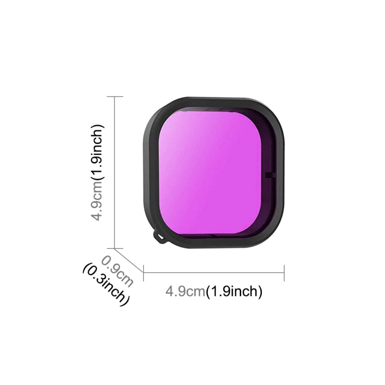 For GoPro HERO12 Black /11 Black /10 Black /9 Black PULUZ Square Housing Diving Color Lens Filter(Purple) - Lens Filter by PULUZ | Online Shopping South Africa | PMC Jewellery