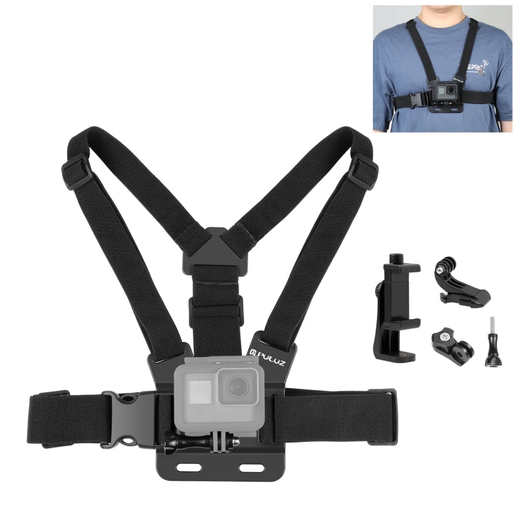 PULUZ  5 in 1 Adjustable Body Mount Belt Chest Strap with Phone Clamp & J Hook Mount & Long Screw Kit - Chest Belt by PULUZ | Online Shopping South Africa | PMC Jewellery | Buy Now Pay Later Mobicred
