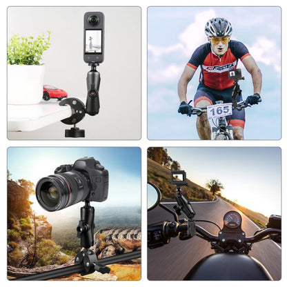 PULUZ Motorcycle Crab Clamp Handlebar Fixed Mount Holder for GoPro and Other Action Cameras(Black) - Bicycle Handlebar Mount by PULUZ | Online Shopping South Africa | PMC Jewellery | Buy Now Pay Later Mobicred