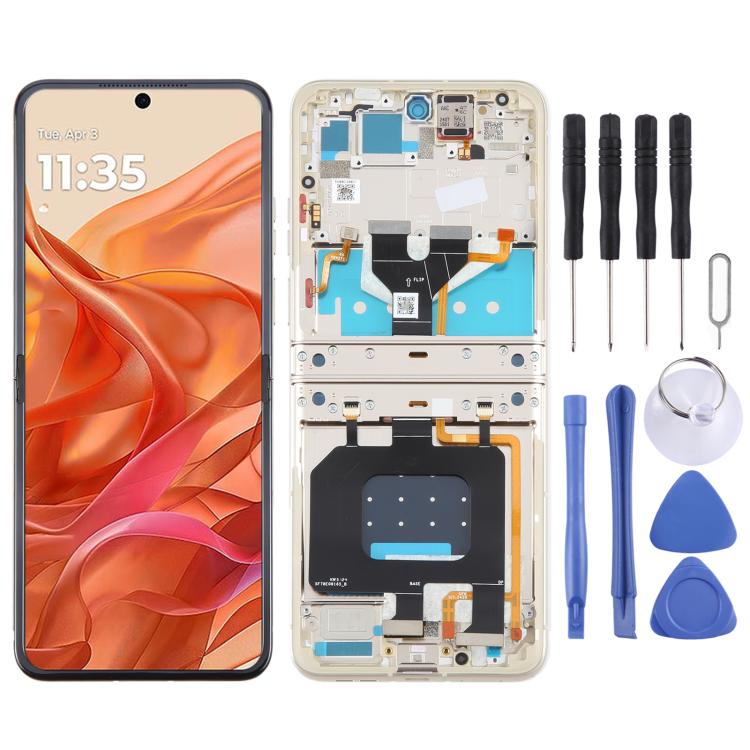 For Motorola Razr 2024 Original LCD Screen Digitizer Full Assembly with Frame (Orange) - free shipping - PMC TechLife - Order now!