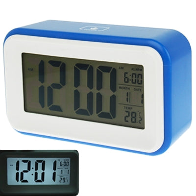 Multi Function Large Screen Alarm Clock with Calendar & LCD Light & Snooze Touch (Blue) - Alarm Clocks by PMC Jewellery | Online Shopping South Africa | PMC Jewellery | Buy Now Pay Later Mobicred