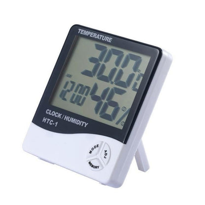 3.8 inch LCD Digital Temperature & Humidity Meter with Clock / Calendar (HTC-1)(White) - Indoor Thermometer by PMC Jewellery | Online Shopping South Africa | PMC Jewellery | Buy Now Pay Later Mobicred