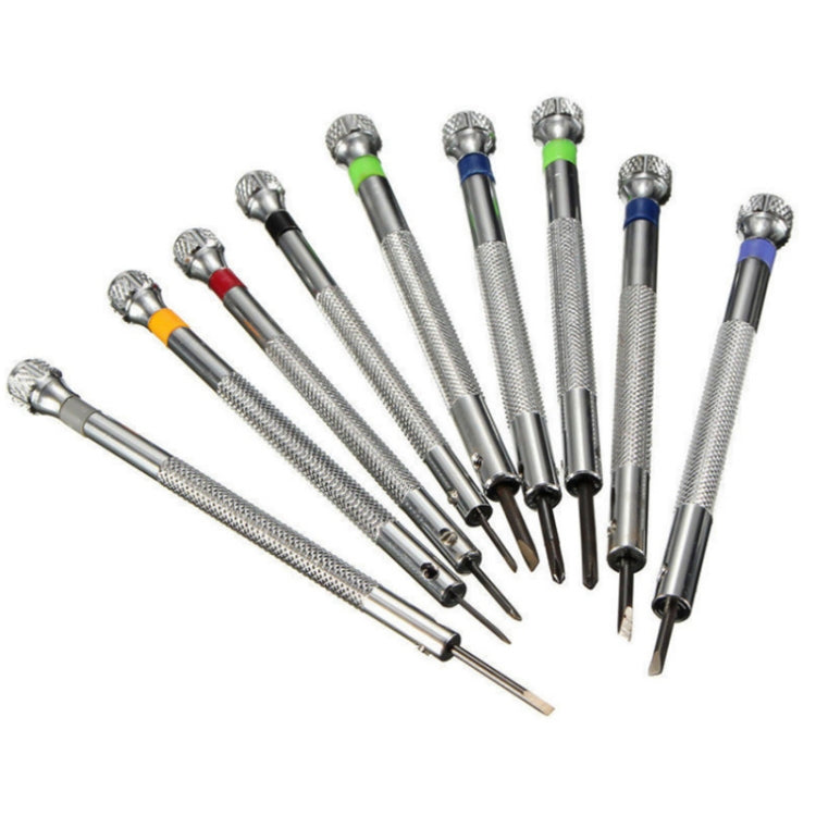 9 PCS 0.5mm-2.5mm Watch Repair Screwdriver Tools Set Kit(Silver) - free shipping - PMC TechLife - Order now!