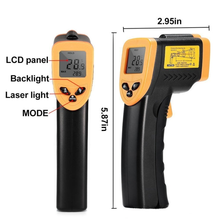Infrared Thermometer, Temperature Range: -50 - 380 Degrees Celsius (D:S = 12:1)(Black) - Digital Thermometer by PMC TechLife | Online Shopping South Africa | PMC TechLife | Buy Now Pay Later Mobicred