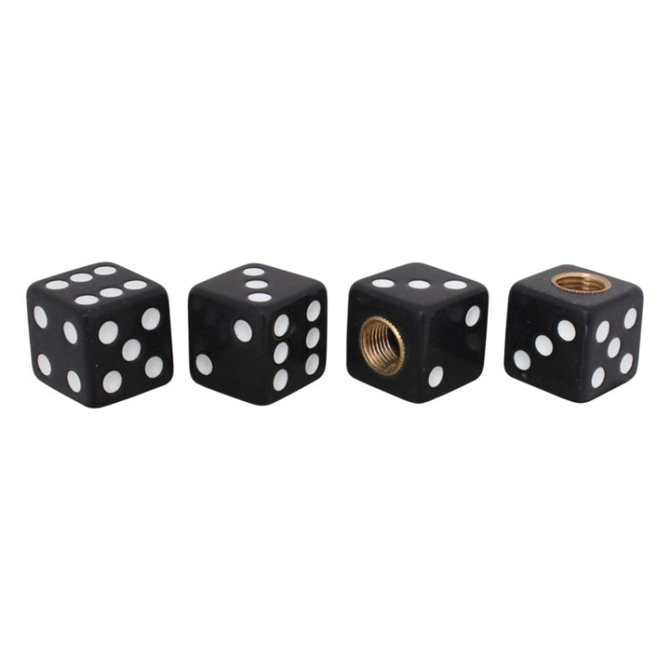 Universal 8mm Dice Style Plastic Car Tire Valve Caps, Pack of 4(Black) - Tire Valve Caps by PMC TechLife | Online Shopping South Africa | PMC TechLife | Buy Now Pay Later Mobicred