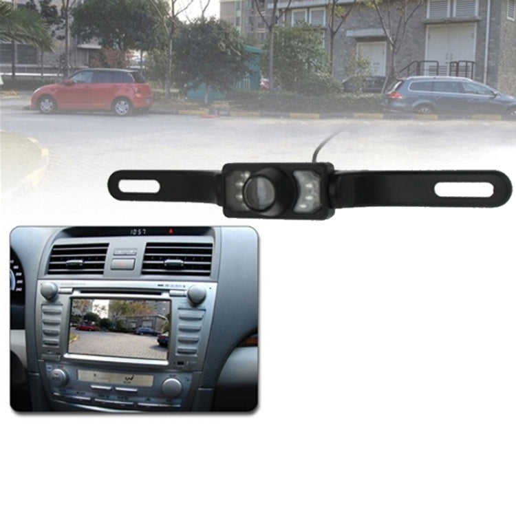 7 LED IR Infrared Waterproof Night Vision License Plate Frame Astern Backsight With Scaleplate, Support Installed in GPS Navigator , Wide Viewing Angle: 140 degree (YX001)(Black) - Rear View Cameras by PMC TechLife | Online Shopping South Africa | PMC TechLife | Buy Now Pay Later Mobicred