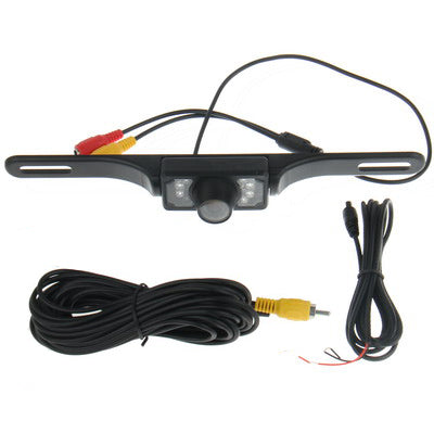 7 LED IR Infrared Waterproof Night Vision License Plate Frame Astern Backsight With Scaleplate, Support Installed in GPS Navigator , Wide Viewing Angle: 140 degree (YX001)(Black) - Rear View Cameras by PMC TechLife | Online Shopping South Africa | PMC TechLife | Buy Now Pay Later Mobicred