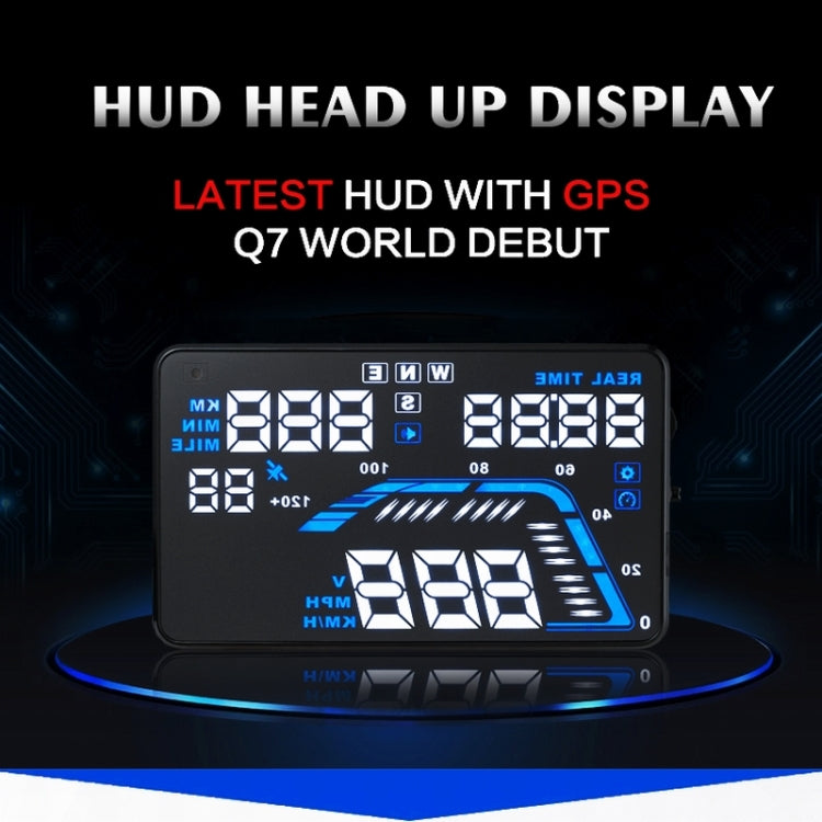 Q7 5.5 inch Car GPS HUD Vehicle-mounted Head Up Display Security System, Support Speed & Real Time & Altitude & Over Speed Alarm & Satellite Number, etc. - Head Up Display System by PMC Jewellery | Online Shopping South Africa | PMC Jewellery | Buy Now Pay Later Mobicred