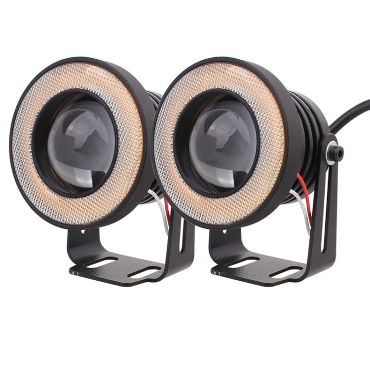 2 PCS 2.5 inch 10W 900LM White + Yellow Light 6500K Waterproof LED Eagle Eye Light for Vehicles, DC 12V, Cable Length: 20cm(Black) - Fog / Driving Lights by PMC Jewellery | Online Shopping South Africa | PMC Jewellery | Buy Now Pay Later Mobicred