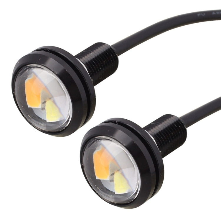 2 PCS 22.5mm 2W 200LM White + Yellow Light 4 LED SMD 5630 Eagle Eye Car Steering Light Daytime Running Light(Black) - Eagle Eye Lamps by PMC Jewellery | Online Shopping South Africa | PMC Jewellery | Buy Now Pay Later Mobicred