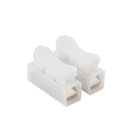 100 PCS 2 Way Push Quick Cable Connector Terminal Wiring Terminal 220V 2A(White) - Connector & Plug by PMC Jewellery | Online Shopping South Africa | PMC Jewellery | Buy Now Pay Later Mobicred