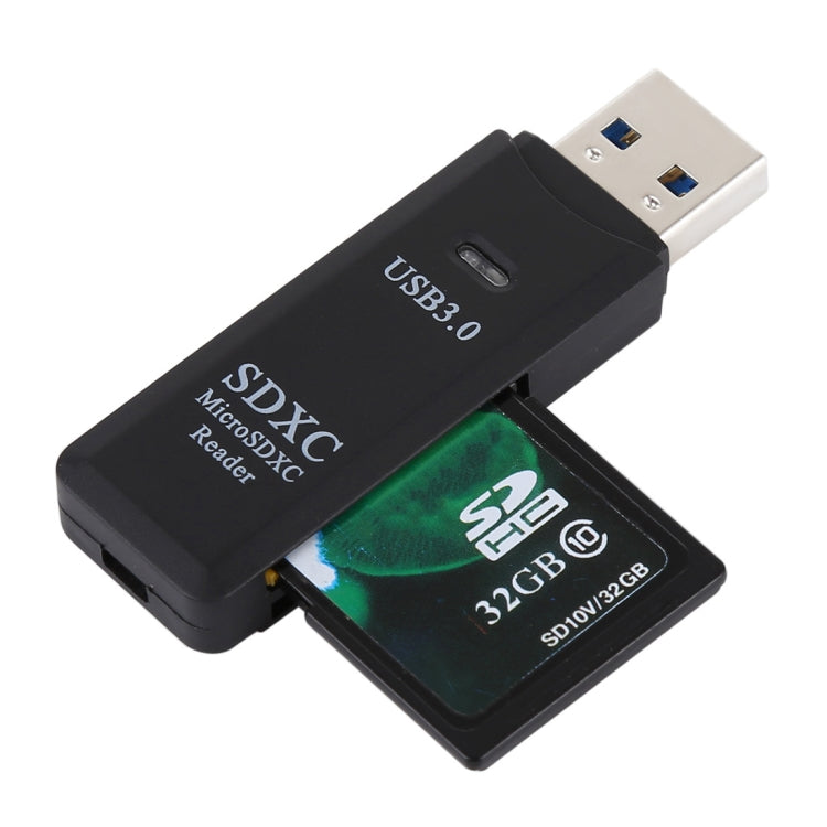 2 in 1 USB 3.0 Card Reader, Super Speed 5Gbps, Support SD Card / TF Card(Black) -  by PMC TechLife | Online Shopping South Africa | PMC TechLife | Buy Now Pay Later Mobicred