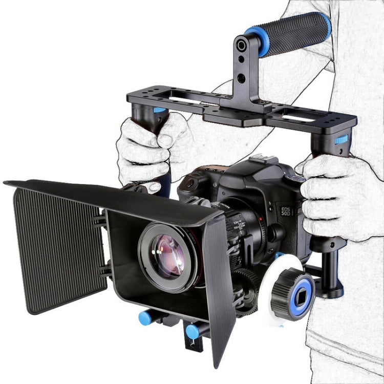 YELANGU YLG1103A-B Large Handle Video Camera Cage Stabilizer + Matte Box Kit for DSLR Camera / Video Camera - free shipping - PMC TechLife - Order now!