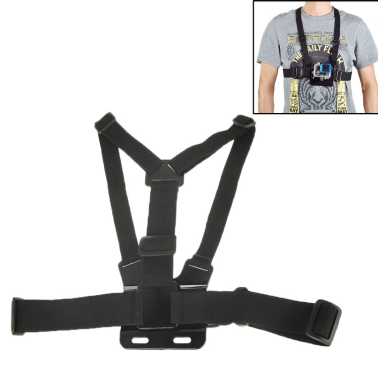 Extreme Sport Front Chest Elastic Belt Shoulder Strap Mount Holder forGoPro HERO10 Black / HERO9 Black / HERO8 Black / HERO7 /6 /5 /5 Session /4 Session /4 /3+ /3 /2 /1, Insta360 ONE R, DJI Osmo Action and Other Action Cameras(Black) - Chest Belt by PMC Jewellery | Online Shopping South Africa | PMC Jewellery | Buy Now Pay Later Mobicred