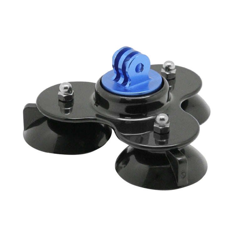 Triangle Direction Suction Cup Mount with Tripod Mount + Handle Screw for GoPro Hero12 Black / Hero11 /10 /9 /8 /7 /6 /5, Insta360 Ace / Ace Pro, DJI Osmo Action 4 and Other Action Cameras(Dark Blue) - Holder by PMC Jewellery | Online Shopping South Africa | PMC Jewellery | Buy Now Pay Later Mobicred