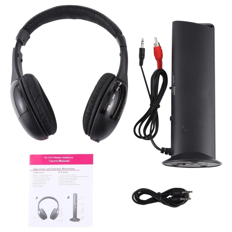 MH2001 Hi-Fi 5 in 1 Receiver + Emitter Wireless Headphone(Black) - Headset & Headphone by PMC Jewellery | Online Shopping South Africa | PMC Jewellery