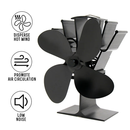 YL603 Eco-friendly Aluminum Alloy Heat Powered Stove Fan with 4 Blades for Wood / Gas / Pellet Stoves (Silver) - Fireplace Fan by PMC Jewellery | Online Shopping South Africa | PMC Jewellery | Buy Now Pay Later Mobicred