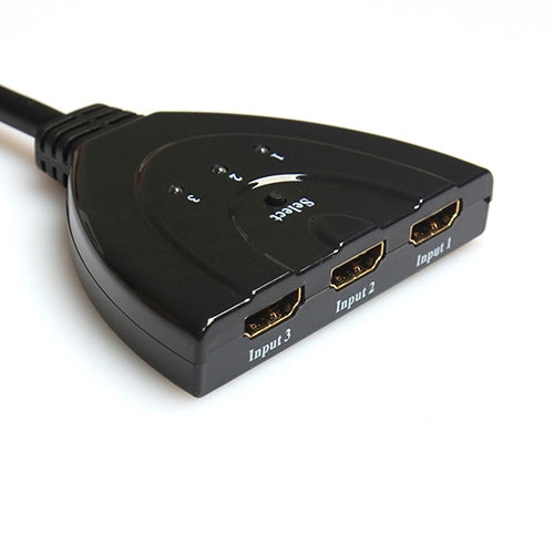 3x1 Pigtail HDMI Switcher Up to 1080P (Gold Plated)(Black) - Switch by PMC TechLife | Online Shopping South Africa | PMC TechLife