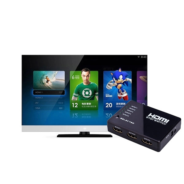 5 Ports 1080P HDMI Switch with Remote Controller, Support HDTV(Black) - Switch by PMC TechLife | Online Shopping South Africa | PMC TechLife | Buy Now Pay Later Mobicred