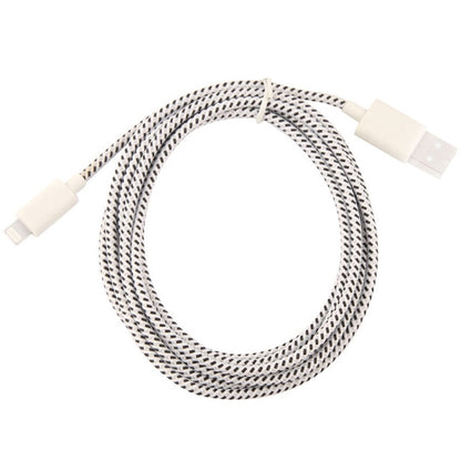 1m Nylon Netting Style USB 8 Pin Data Transfer Charging Cable for iPhone, iPad(White) - Normal Style Cable by PMC Jewellery | Online Shopping South Africa | PMC Jewellery | Buy Now Pay Later Mobicred