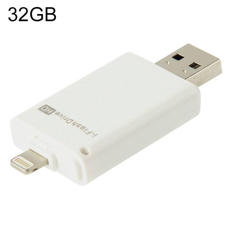 32GB i-Flash Driver HD U Disk USB Drive Memory Stick for iPhone / iPad / iPod touch(White) - free shipping - PMC Jewellery - Order now!