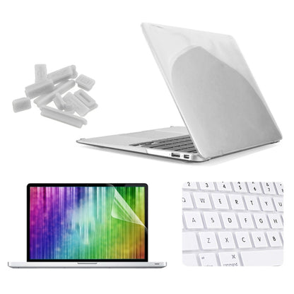 ENKAY for MacBook Air 13.3 inch (US Version) / A1369 / A1466 4 in 1 Crystal Hard Shell Plastic Protective Case with Screen Protector & Keyboard Guard & Anti-dust Plugs(White) - MacBook Air Cases by ENKAY | Online Shopping South Africa | PMC Jewellery | Buy Now Pay Later Mobicred