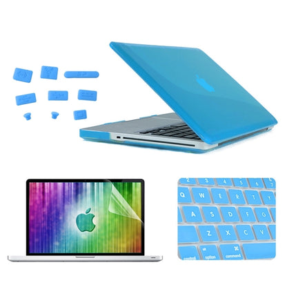 ENKAY for MacBook Pro 15.4 inch (US Version) / A1286 4 in 1 Crystal Hard Shell Plastic Protective Case with Screen Protector & Keyboard Guard & Anti-dust Plugs(Blue) - MacBook Pro Cases by ENKAY | Online Shopping South Africa | PMC Jewellery | Buy Now Pay Later Mobicred