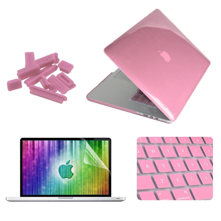 ENKAY for MacBook Pro Retina 13.3 inch (US Version) / A1425 / A1502 4 in 1 Crystal Hard Shell Plastic Protective Case with Screen Protector & Keyboard Guard & Anti-dust Plugs(Pink) - MacBook Pro Cases by ENKAY | Online Shopping South Africa | PMC Jewellery | Buy Now Pay Later Mobicred