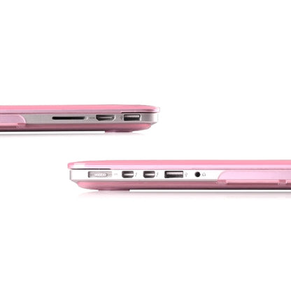 ENKAY for MacBook Pro Retina 15.4 inch (US Version) / A1398 4 in 1 Crystal Hard Shell Plastic Protective Case with Screen Protector & Keyboard Guard & Anti-dust Plugs(Pink) - MacBook Pro Cases by ENKAY | Online Shopping South Africa | PMC Jewellery | Buy Now Pay Later Mobicred