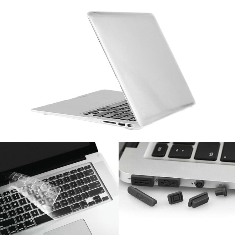 ENKAY for Macbook Air 13.3 inch (US Version) / A1369 / A1466 Hat-Prince 3 in 1 Crystal Hard Shell Plastic Protective Case with Keyboard Guard & Port Dust Plug(White) - MacBook Air Cases by ENKAY | Online Shopping South Africa | PMC Jewellery | Buy Now Pay Later Mobicred