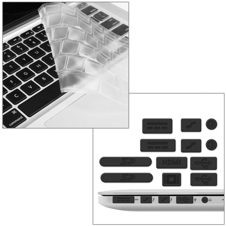 ENKAY for Macbook Pro Retina 15.4 inch (US Version) / A1398 Hat-Prince 3 in 1 Crystal Hard Shell Plastic Protective Case with Keyboard Guard & Port Dust Plug(Orange) - free shipping - PMC Jewellery - Order now!