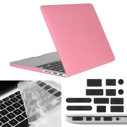 ENKAY for Macbook Pro Retina 15.4 inch (US Version) / A1398 Hat-Prince 3 in 1 Frosted Hard Shell Plastic Protective Case with Keyboard Guard & Port Dust Plug(Pink) - MacBook Pro Cases by ENKAY | Online Shopping South Africa | PMC Jewellery | Buy Now Pay Later Mobicred