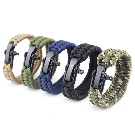 DIY Weave Style Nylon Survival Bracelets with Adjustable Stainless Steel Shackle, Random Color Delivery - Emergency Tools by PMC Jewellery | Online Shopping South Africa | PMC Jewellery | Buy Now Pay Later Mobicred