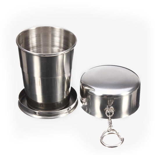 Stainless Steel Retractable Outdoor Cup  Size: 85 x 72 x 72 mm (Big) - Kettles by PMC Jewellery | Online Shopping South Africa | PMC Jewellery | Buy Now Pay Later Mobicred