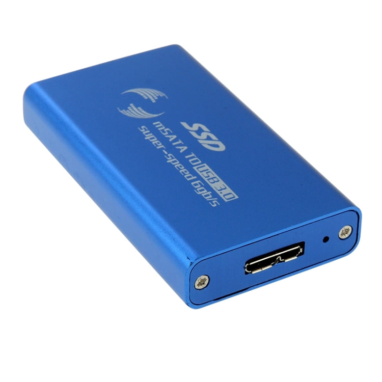 6gb/s mSATA Solid State Disk SSD to USB 3.0 Hard Disk Case(Blue) - HDD Enclosure by PMC Jewellery | Online Shopping South Africa | PMC Jewellery | Buy Now Pay Later Mobicred