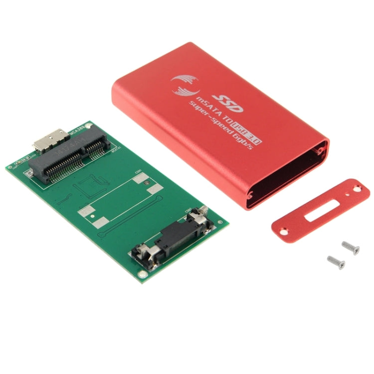 6gb/s mSATA Solid State Disk SSD to USB 3.0 Hard Disk Case(Red) - free shipping - PMC Jewellery - Order now!
