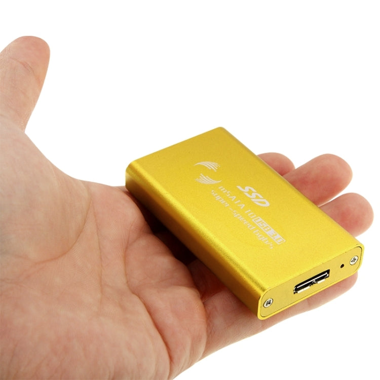 6gb/s mSATA Solid State Disk SSD to USB 3.0 Hard Disk Case(Gold) - HDD Enclosure by PMC Jewellery | Online Shopping South Africa | PMC Jewellery | Buy Now Pay Later Mobicred