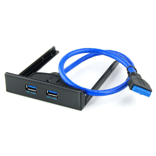 USB 3.0 Front Panel Floppy Disk Bay 20 Pin 2 Ports HUB Bracket Cable(Black) - USB 3.0 by PMC Jewellery | Online Shopping South Africa | PMC Jewellery | Buy Now Pay Later Mobicred